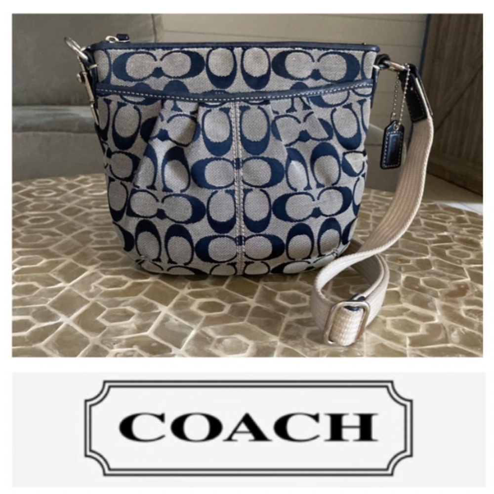 COACH Ashley Signature Jacquard Pleated Crossbody